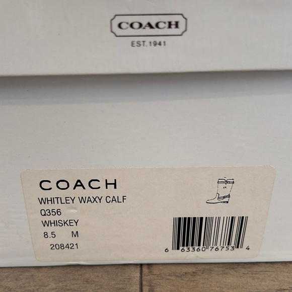 Coach Boots Whitley Q356 High W Boots in Whiskey - Size 8.5M (with original box) - Picture 15 of 16
